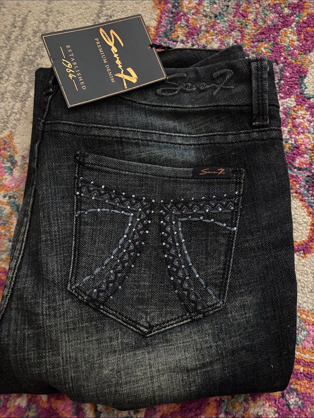 Vintage Seven7 Premium Denim Boot Leg Jeans Size 8 NWT
